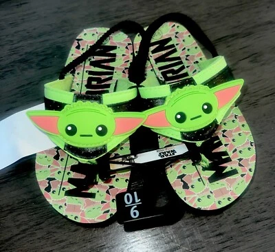 Chinelos Star Wars Yoda The Mandalorian tamanho 9/10 criança menino novo com etiquetas! - Imagem 1 de 4