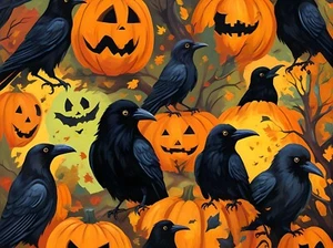 Halloween # 97 - T Shirt Iron On Transfer - Ghost , Pumpkin - Picture 1 of 1