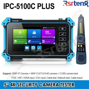 Rsrteng IPC-5100C Plus 5" 4K Security IP Camera Tester CVI TVI AHD Cable Tracer - Bild 1 von 12