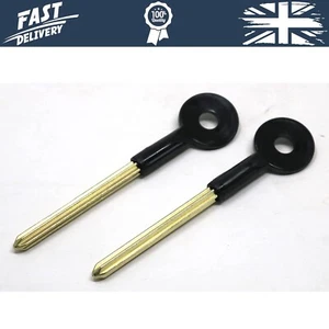 2 x fiXte Universal extra langer Messingbolzen Schlüssel Sicherheitsgestell Tür Stern Schlüsselschloss - Bild 1 von 5