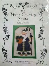New ListingLibby Sturdy Needlepoint Wine Country Santa Drawn Canvas & Stitch Guide