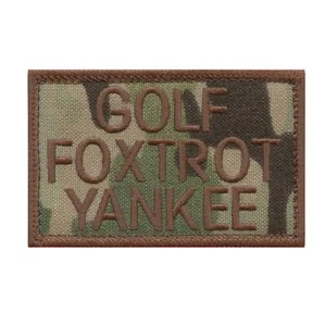 Golf Foxtrot Yankee GFY multicam embroidered morale tactical fastener cap patch - Picture 1 of 2