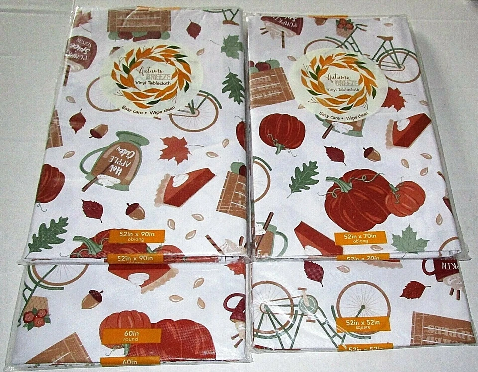FALL Vinyl Tablecloth Assortment PUMPKIN SPICE SEASON [Your Choice] - Image 1 of 1
