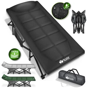 tillvex® Campingbett 200kg Campingliege klappbar Feldbett Liege Gästebett Reise - Bild 1 von 32