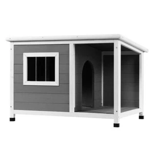 i.Pet Dog Kennel House Large Wooden Outdoor Pet Kennels Indoor Puppy Cabin Log - Picture 1 of 7