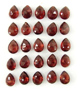30.70 Ct Natural Red Garnet Gemstone 5x7 mm Pear Checker Cut 25 Pcs Lot - 64821 - Picture 1 of 5