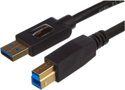 Amazon Basics USB-A to USB-B 3.0 Cable, 4.8Gbps High-Speed 6ft Gold-Plated Plug% - Image 1 of 4