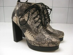 BOTAS TOPSHOP DESIERTO BROGUES 5 PIEL DE SERPIENTE cordones bloque huracán tacones altos - Imagen 1 de 11