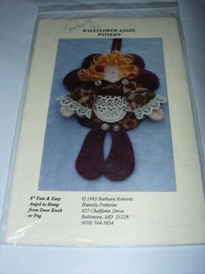 WALLFLOWER ANGEL CRAFTS SEWING FABRIC PATTERN 8" ORNAMENT DOLL HOME DECOR - Picture 1 of 3