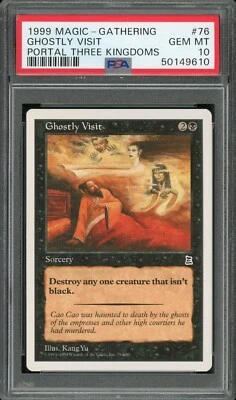 1999 Magic the Gathering MTG Portal Three Kingdoms #76 Ghostly Visit PSA 10 - Image 1 of 2