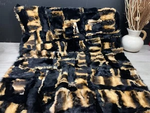 Natural Real Sheepskin Couch Bed Throw Bedspread Home Decor Accent  76in x 60in - Picture 1 of 11
