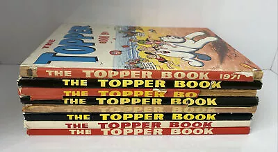 Vintage Annuals Job Lot X 8 The Topper Book 1971,75,77,80,82,85,89 And 1990 • 8.99£