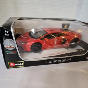 BBURAGO - NIB LAMBORGHINI AVENTADOR LP700-4 (METALLIC ORANGE/RED) -1/18 DIECAST - Picture 1 of 13