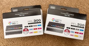 2 pudełka wkładu atramentowego Canon Lucia Pro PFI-300 - oryginalne, opakowanie 10 kolorów - Zdjęcie 1 z 4
