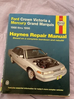 Manual de reparación 36012 Haynes Ford Crown Victoria & Mercury Grand Marquis 1988-1996 Foto 1 de 2