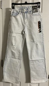 Art Class Girl's Sz 10 High Rise Baggy Relaxed Hip Straight Leg Jeans Light Wash - Picture 1 of 13