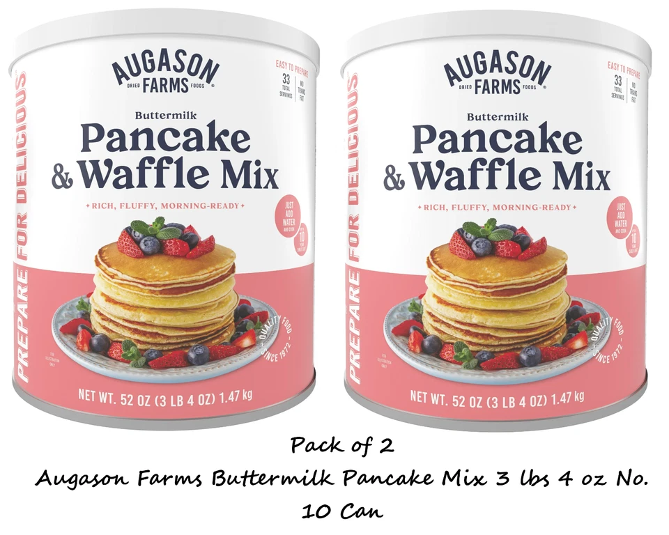 Mezcla para panqueques de suero de leche Augason Farms 3 libras 4 oz No. 10 latas (paquete de 2) Foto 1 de 1