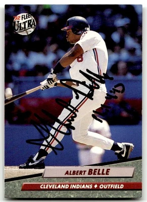 Ultra #47 1992 Albert Belle Cleveland Indians firmado automático ¡sin precio base! NR-COMO NUEVO Foto 1 de 2