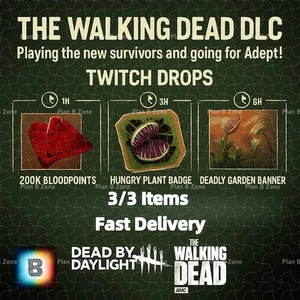 Dead By Daylight + The Walking Dead - Twitch Drops: 200K Bloodpoints+2 items - Picture 1 of 1