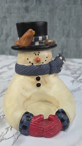 Weihnachten Schneemann Keramik Kerzenhalter mattiert Freund Schneemann Windlichthalter - Bild 1 von 6