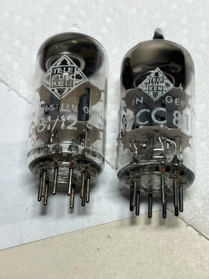 2X - Telefunken 12AT7 ECC81 Vakuumröhren getestet stark und nah - Bild 1 von 4