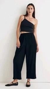 MADEWELL Cropped-Hose schwarz Crinkle Krepp Größe Small - Bild 1 von 12