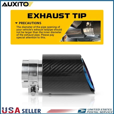 Para Audi A3 A4 A5 S5 2.5" ID para 3.5"OD ponta de escape queimada fibra de carbono aço inoxidável - Imagem 1 de 4