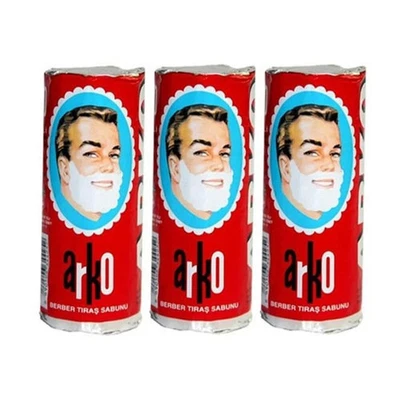 Arko Men Face Shaving Soap Stick, Sensitive skin shave cream, White, Pack Of 3 - Image 1 of 2