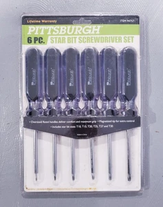 PITTSBURGH 6pc. Star Bit Screwdriver Set w/Oversized Fluted Handles #94757 - Picture 1 of 2