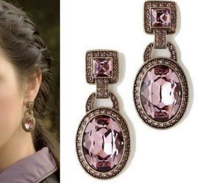 Heidi Daus Be Linked Swarovski Crystal Drop Earrings Purple Amethyst - Image 1 of 4