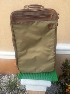 Hartmann 22 Inch Nylon And Belting Leather 2-wheel Rolling Carry On Shown - Picture 1 of 23