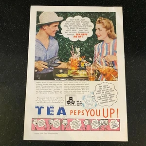 Anuncio impreso de revista vintage Tea Iced Mr. Ice Cube 1939 - Imagen 1 de 1