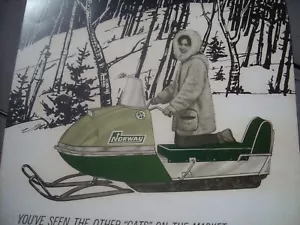 SUPER RARE 1970 Vintage NORWAY Snowmobile Brochure Northway - Foto 1 di 4
