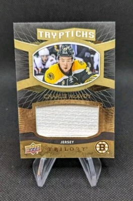 2017-18 Charlie McAvoy UD Trilogy Tryptichs Rookie Jersey Patch RC #'d /149 - Image 1 of 2