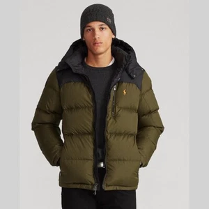 Herren Gr. XS Polo Ralph Lauren wasserabweisende Daunen Steppjacke oliv/schwarz - Bild 1 von 7