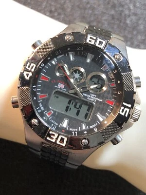 U.S. Polo Assn. Men’s Watch Digital Analog USS208 Wristwatch Two New Batteries - Image 1 of 4