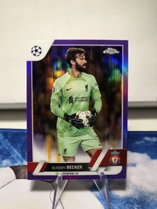 2022-23 Topps Chrome UCL Purple Gold Seismic Refractor Alisson Becker #74 - Picture 1 of 2