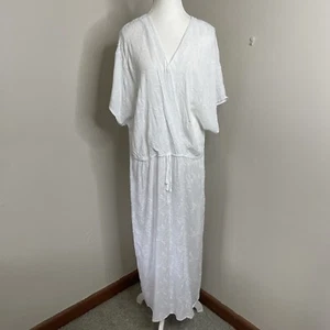 NEW Katies womens dress size 20 midi white short sleeve V Neck Sheer - Picture 1 of 17