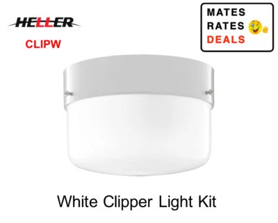 Heller White Ceiling Fan Clipper Light Kit 100W Ceramic Lamp Holder CLIP-W-NEW - Image 1 of 2