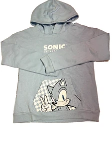 Sonic The Hedgehog Blue Pullover Sweater Hood Unisex Size XL - Picture 1 of 4