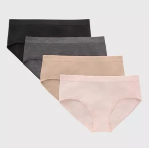 🐻 Hanes Girls Tween Underwear Hipster *3 Pcs*Seamless Stretch Neutrals Colors S - Picture 1 of 3