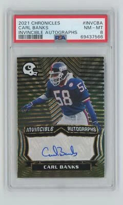 2021 Panini Chronicles Invincible Autographs Carl Banks Auto PSA 8 New York - Image 1 of 2