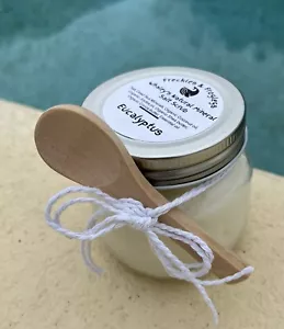 Homemade All Natural Mineral Salt Scrub Eucalyptus Whipped Moisturizing - Picture 1 of 5