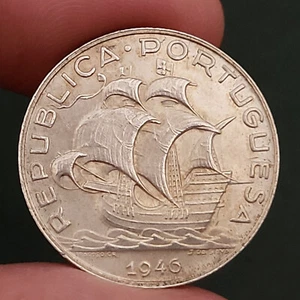 MONEDA DE PLATA PORTUGAL 1946 5$00 5 ESCUDOS / Rara en este grado - Imagen 1 de 2