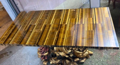 Tiger Eye Rectangle Table Top | Gemstone Marble Table Top | Home Decor - Image 1 of 4