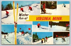 Postcard Winter Fun at  Virginia Minnesota Ski - Picture 1 of 2