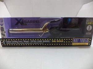 Hot Tools Salon Curling Iron / Wand - EXTRA LONG BARREL 24k Gold 1" Barrel Size - Picture 1 of 12
