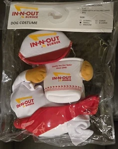 NWT In-N-Out Burger Dog Halloween Costume Size Small In N Out New With Hat Cup - Picture 1 of 5