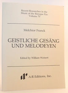 Late Rennaissance Composer Melchior Franck (1579-1639) 1993 A-R Editions Scarce - Picture 1 of 6