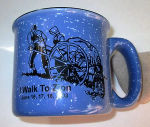 2003 I WALK TO ZION KAFFEE- ODER TEETASSE/BECHER "GET MUGED" BLAU - Bild 1 von 5